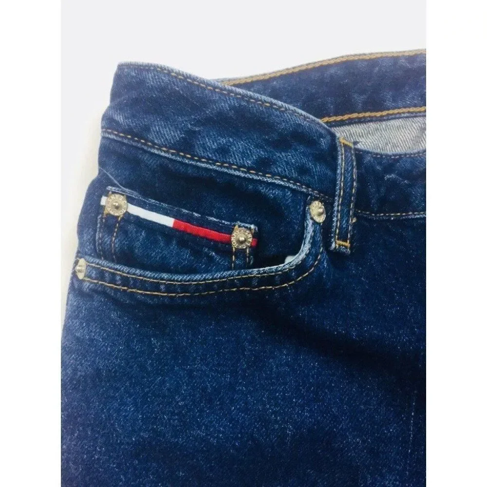 Tommy Hilfiger Jeans  Womens Size 1 Flag Logo Cuff Roller Jean Dark 27 x 30.5 - Picture 10 of 12